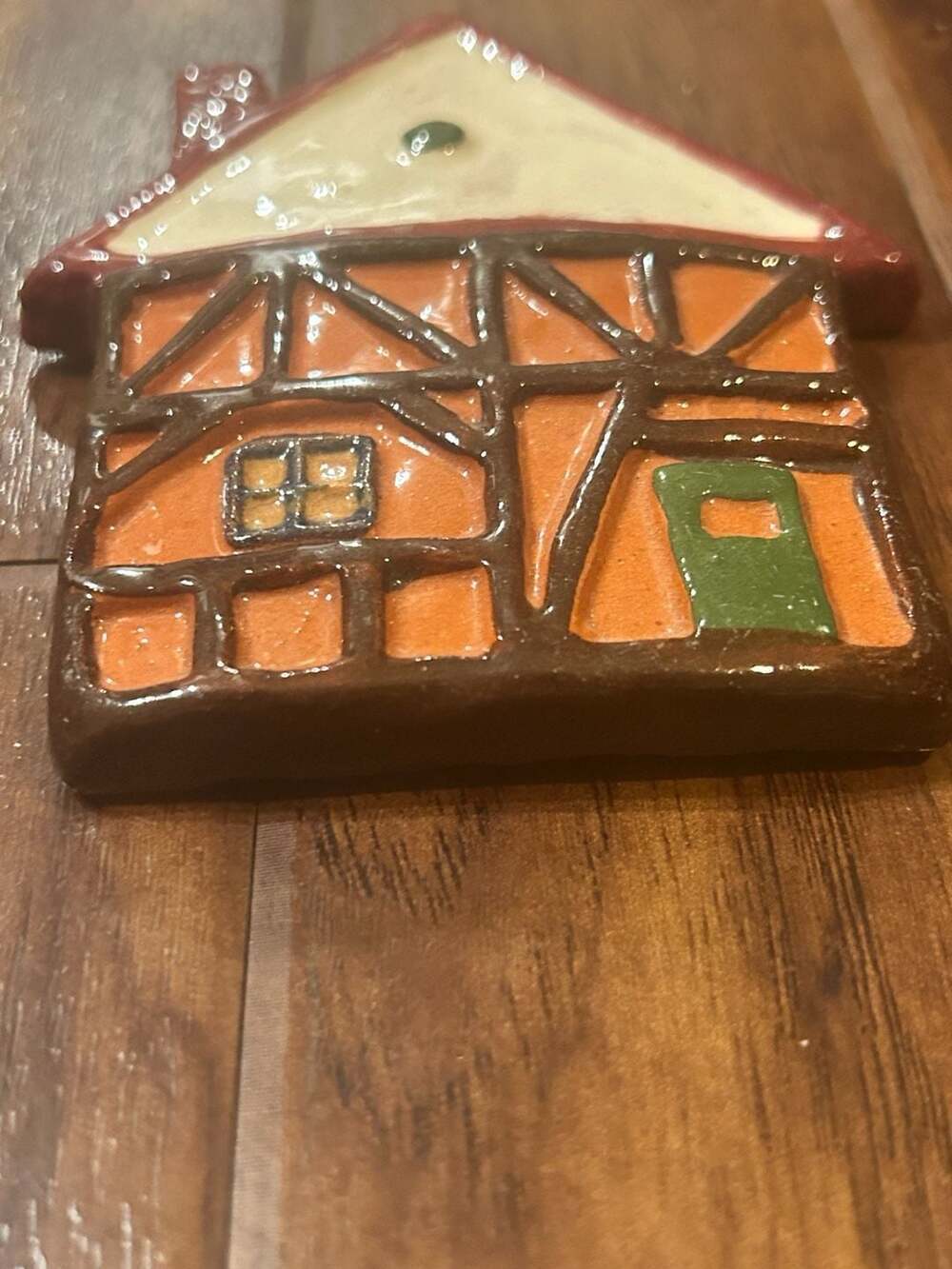 Vintage 1985 Töpferstube Bad Ems German Half-Timbered House Ceramic Wall Plaque - Picture 3 of 8